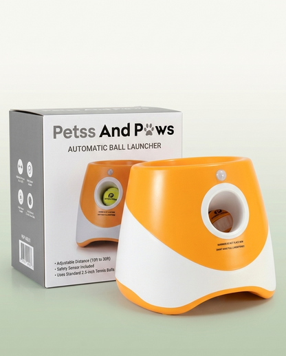 Petss & Paws Fetch Launcher™ Includes 6 Premium Tennis Balls - Hands-Free Fetch for High-Energy Dogs.