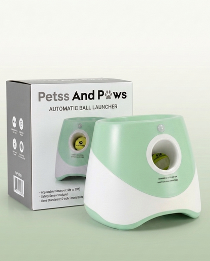 Petss & Paws Fetch Launcher™ Includes 6 Premium Tennis Balls - Hands-Free Fetch for High-Energy Dogs.