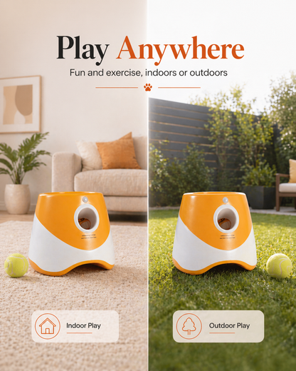 Petss & Paws Fetch Launcher™ Includes 6 Premium Tennis Balls - Hands-Free Fetch for High-Energy Dogs.